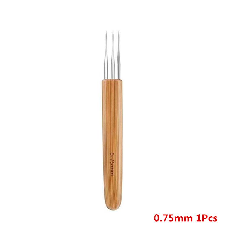 

Dread Hair Crochet Hook 1 2 3 Hook Dreadlock Needles 1Pcs/Set 0.5Mm 0.75Mm Two Style Wooden Handle Crochet Needle