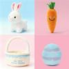 Easter Plush Bunny Toy With Carrot Basket Set For Holiday Decor And Gift Giving