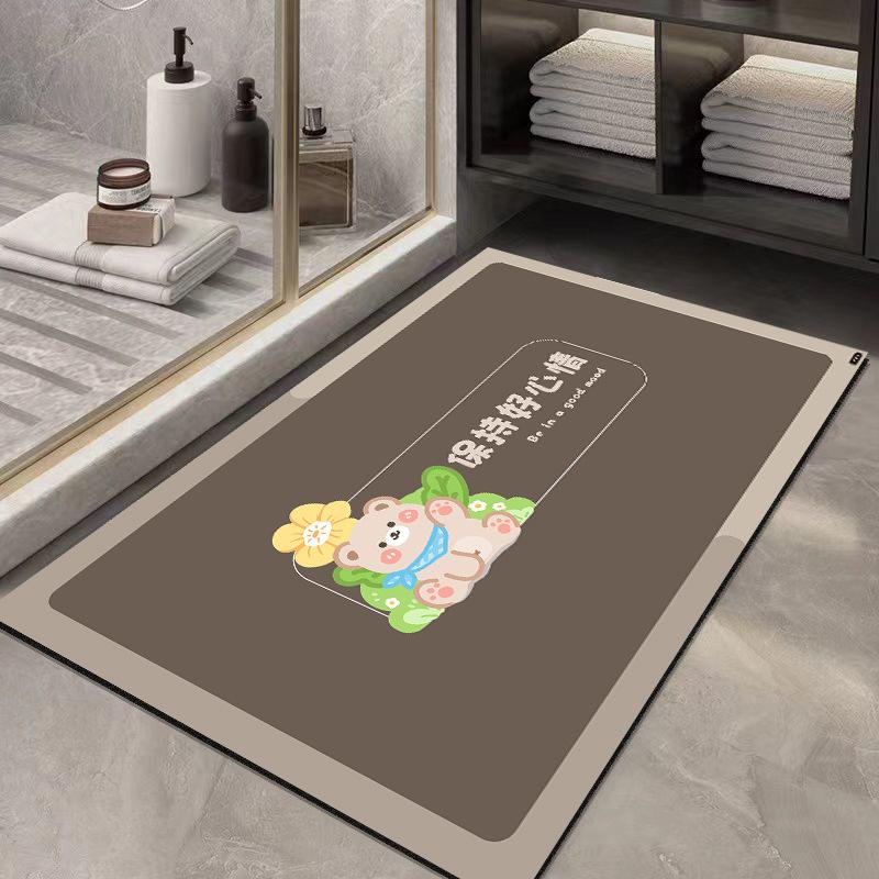 Diatomaceous Mud Mat Resistant To Dirty Toilet Door Simple Air Moisture-wicking Mat Home Toilet Quick Drying Easy To Take Care of Non-slip Mat
