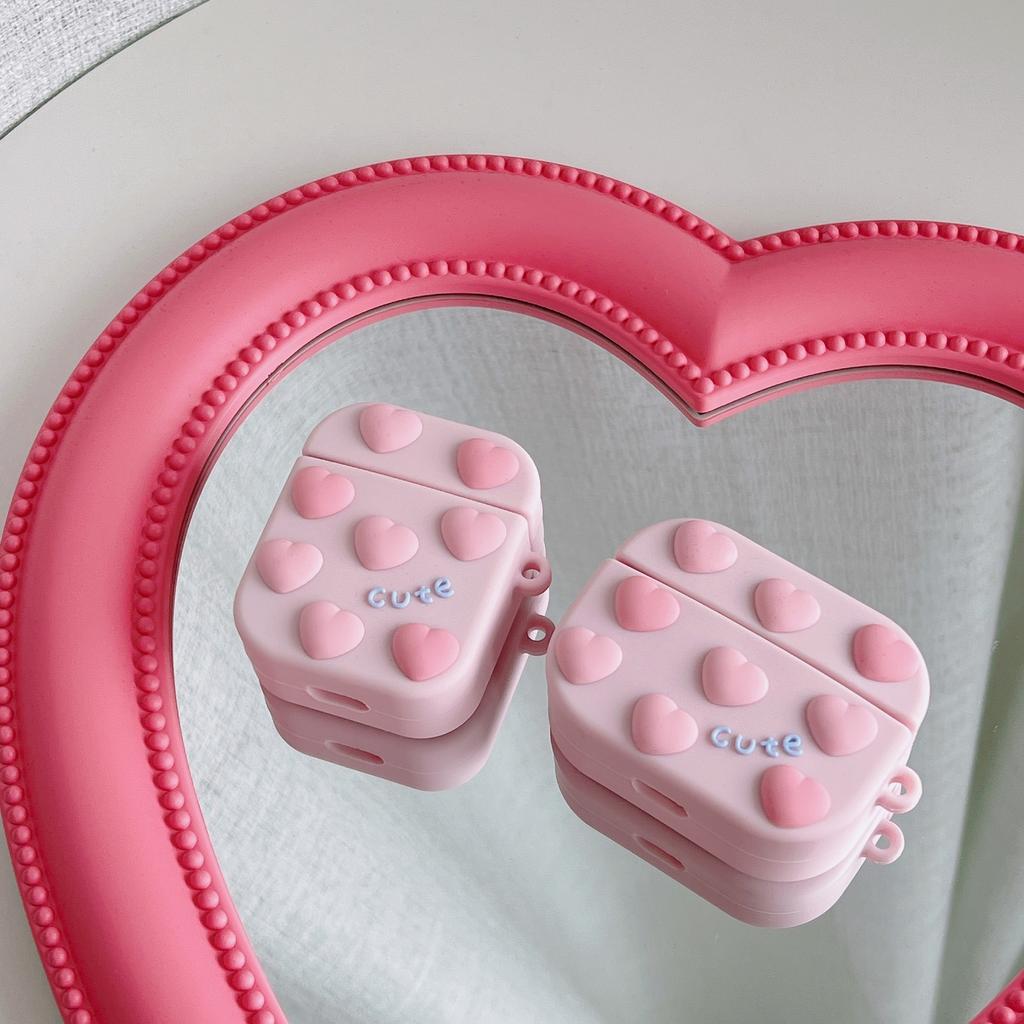 3D pouzdra na sluchátka pro AirPods pouzdro Cute Pink Love Protect Cover pro sluchátka Pouzdro na sluchátka pro Apple Airpods 1/2/3/Pro