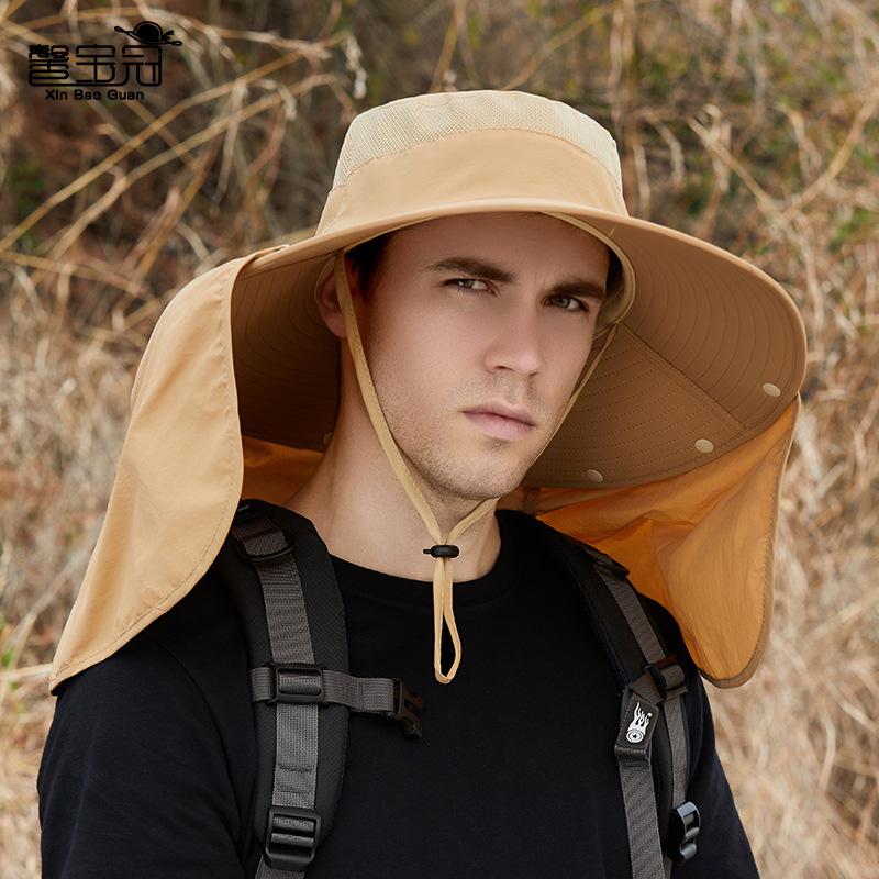 New Summer Sunshade Bucket Hat Women's Outdoor Mountaineering Fishing Sun Protection Hat Neck Protection Big Brim Men's Hat