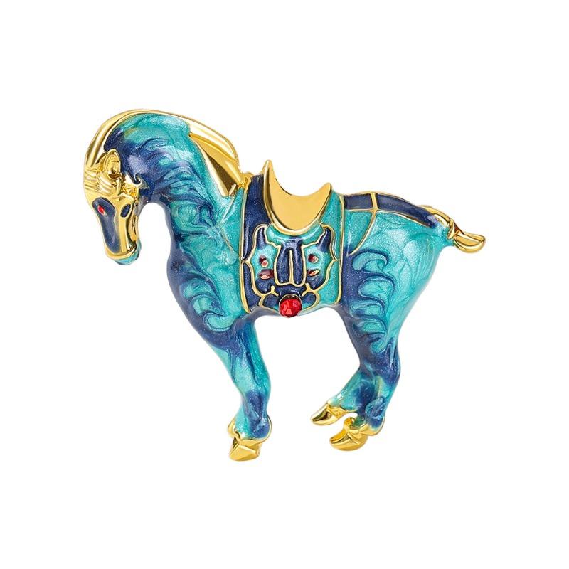 

New brooch high-end sense light luxury fashion enamel color horse to success pin brooch Year of the Horse gift