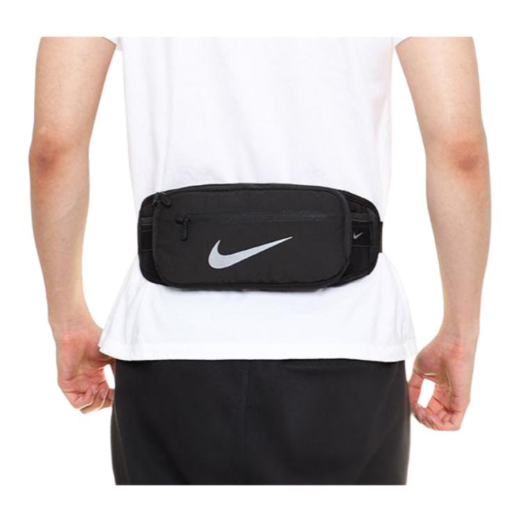 Nike Logo Running Polyester Waist Bag Regular Unisex Couple Unisex Bags Black CV1115-013