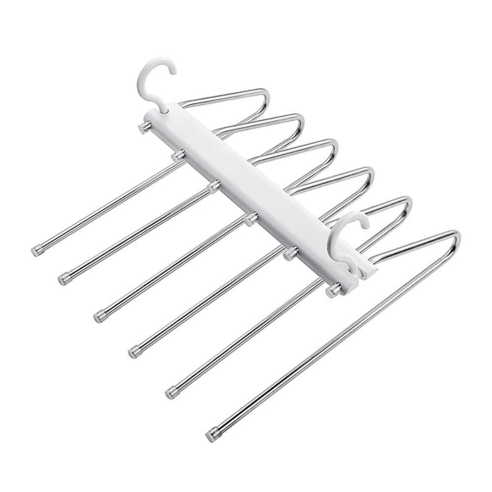 Hanging Hole Foldable Pants Hangers Stainless Steel Multifunctional Trouser Rack  Jeans