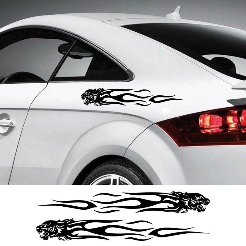 Car Whole Body Stickers Tiger Flame Graphics Vinyl Film Decor Decals Universal Auto External Tuning Accessories Various Sizes