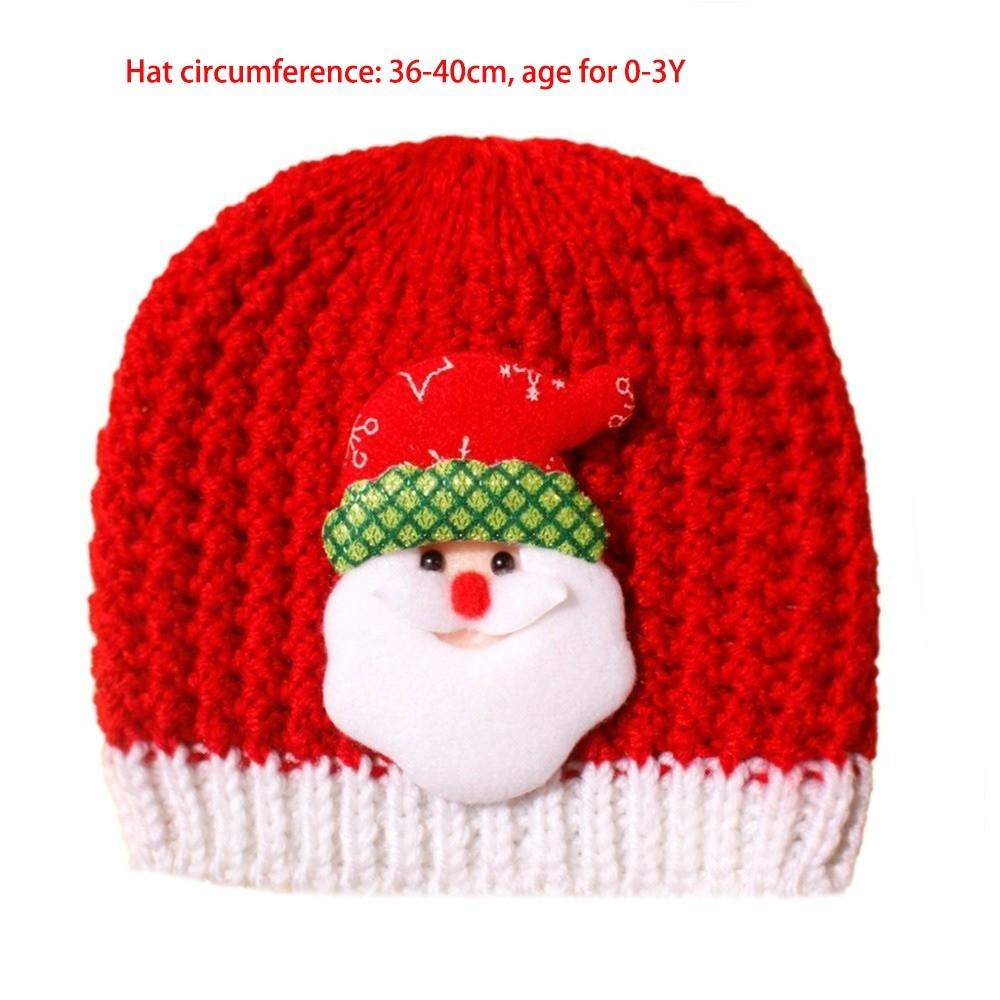 Warm Christmas Hat Coldproof Ear Protection Hat New Knitted Hat  Baby