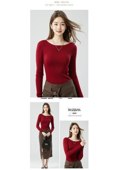 Women's 100% Fine Spun Wool Sweater - Germany 60s Yangtze Yarn, Seamless, Slim Fit, Versatile Base Layer (18 Gauge)