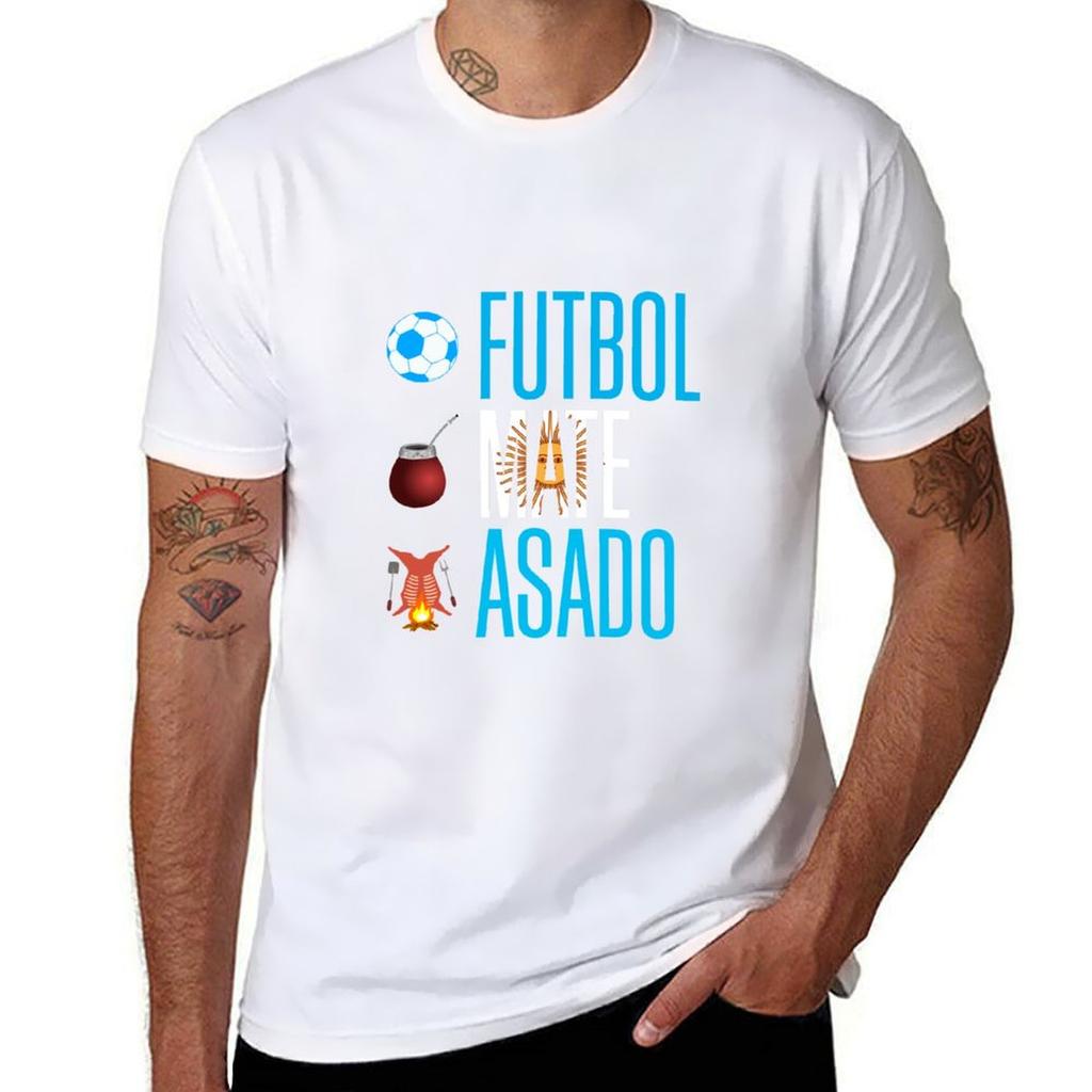 Soccer, Mate and Asado T-Shirt Summer Top Blouse Big and Tall T Shirts for Men