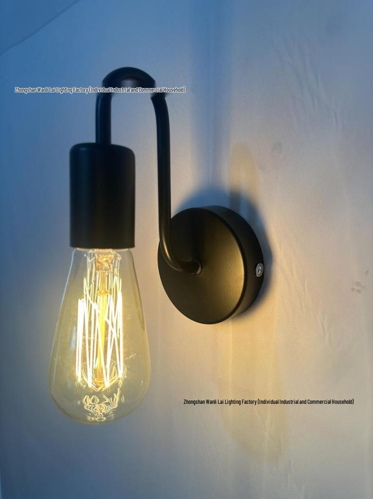 European Style Wrought Iron Wall Lamp - Creative Retro Design for Living Room, Bedroom & Bedside
