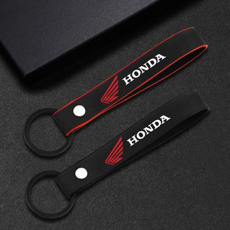 Motorcycle Keychain Suede Keyring with Tire Valve Caps Tyre Rim Stem Covers For Honda CB400 CB650F CBF CBR250RR CRF SH300 NC750 ydcp00