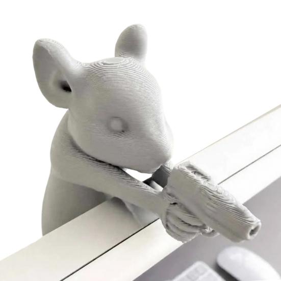 Resin Animal Figurine Computer Monitor Decor, Cute Mini Animal Statues for Car Dashboard, Funny Desk TV Photo Frame Decorations