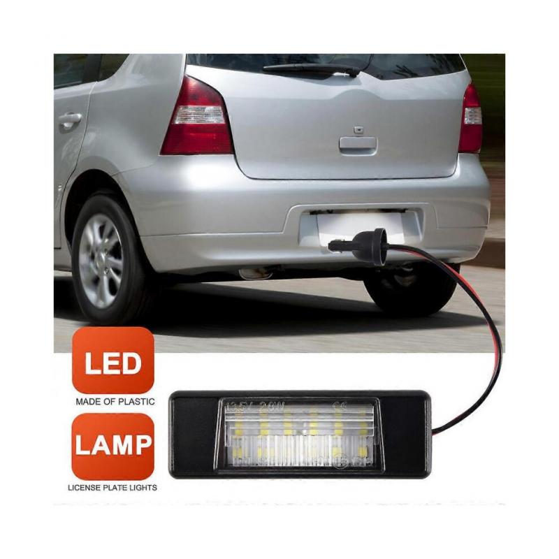 2Pcs Car 18Leds License Plate Lights Plastic for Nissan Qashqai X-Trail Juke Primera Bright Led Numb