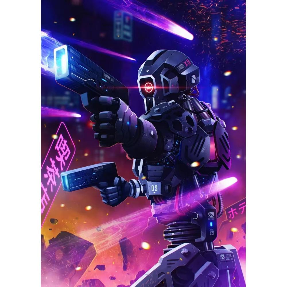 Future Cyberpunk City Poster Punk Style Night City Street Scenery Canvas Wall Picture for Living Room Decor Cuadro