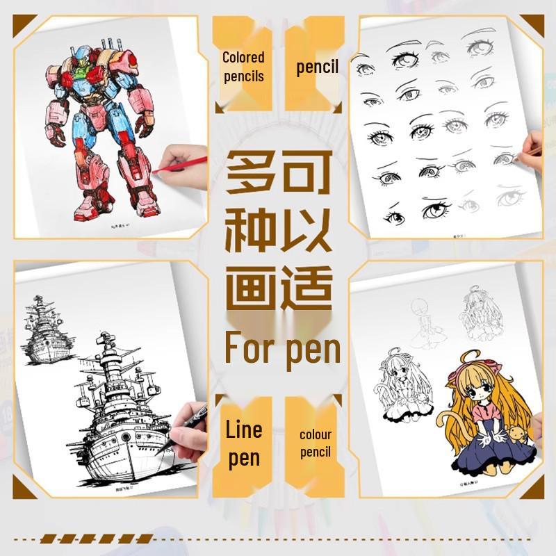 Livre de Calque Manga Personnage d'Anime Dessiné à la Main: Carnet de croquis et de peinture de style ancien