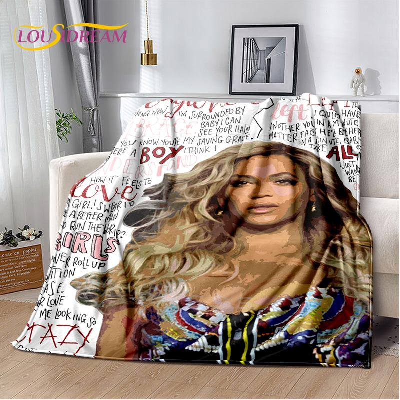 3D Latest Beyonce Giselle Knowles Soft Plush Blanket,Flannel Blanket Throw Blanket for Living Room Bedroom Bed Sofa Picnic Cover