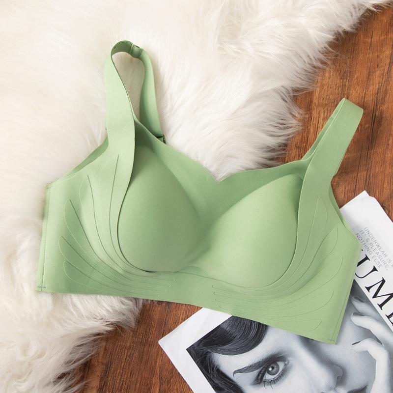 Women Japanese Style Seamless Wireless Soft Support Push Up Gathering Bra