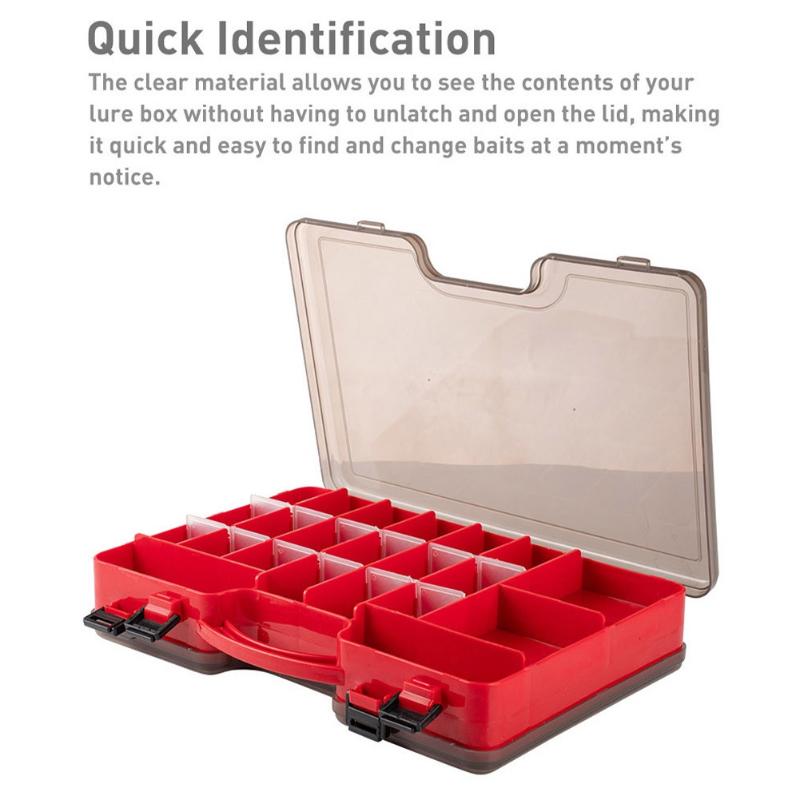 Secure Double Layer Fishing Tackle Box with High Capacity for Bait Storage