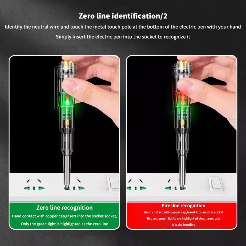 Test Pen Color Double Light Sensor Beep Alarm Electrician Test Broken Zero Fire Wire Detection Pen High Bright Electrician Pen