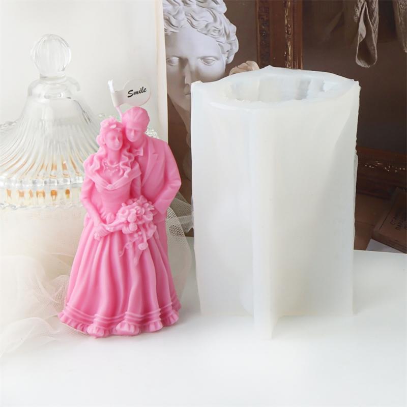 Groom and Bride Shape Silicone Candle Mold Perfect Gift for Art Enthusiasts