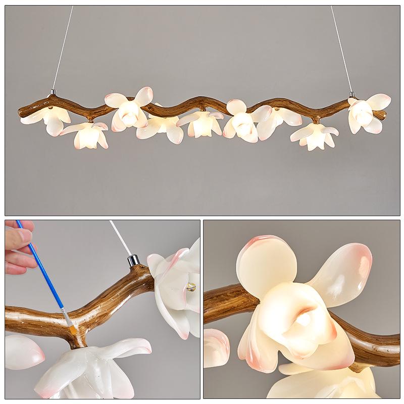 Wabi-Sabi Lotus Branch Chandelier for Japanese Retro Spaces