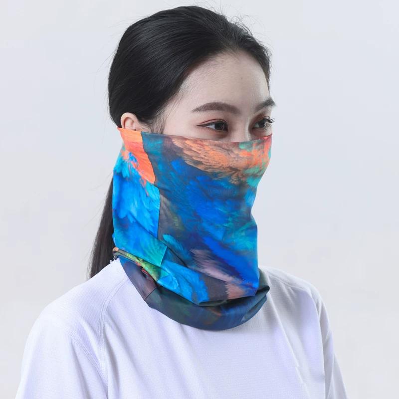 Summer Sun Protection Cycling Headscarf Windproof Mask UV Protection Seamless Ice Silk Men and Women Scarf Sets Running Mask