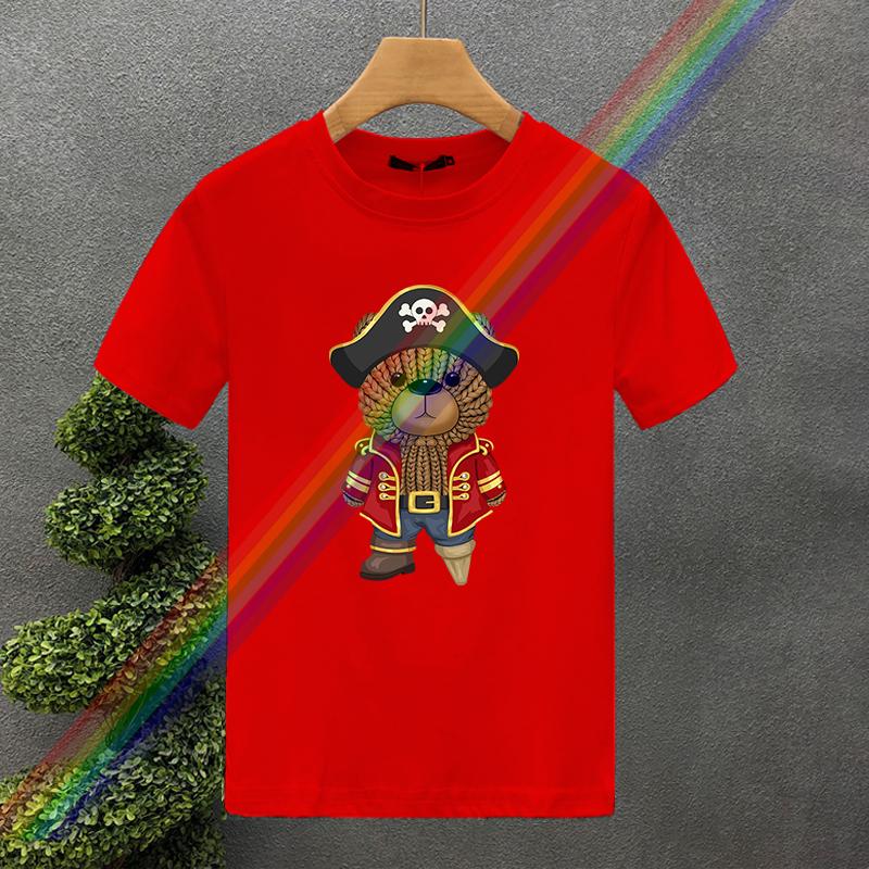 Luxury Pirate Bear 100% Cotton High Quality Printing Couple Tees Summer Harajuku For Men/Women Short Sleeve T-shirt Asian Size