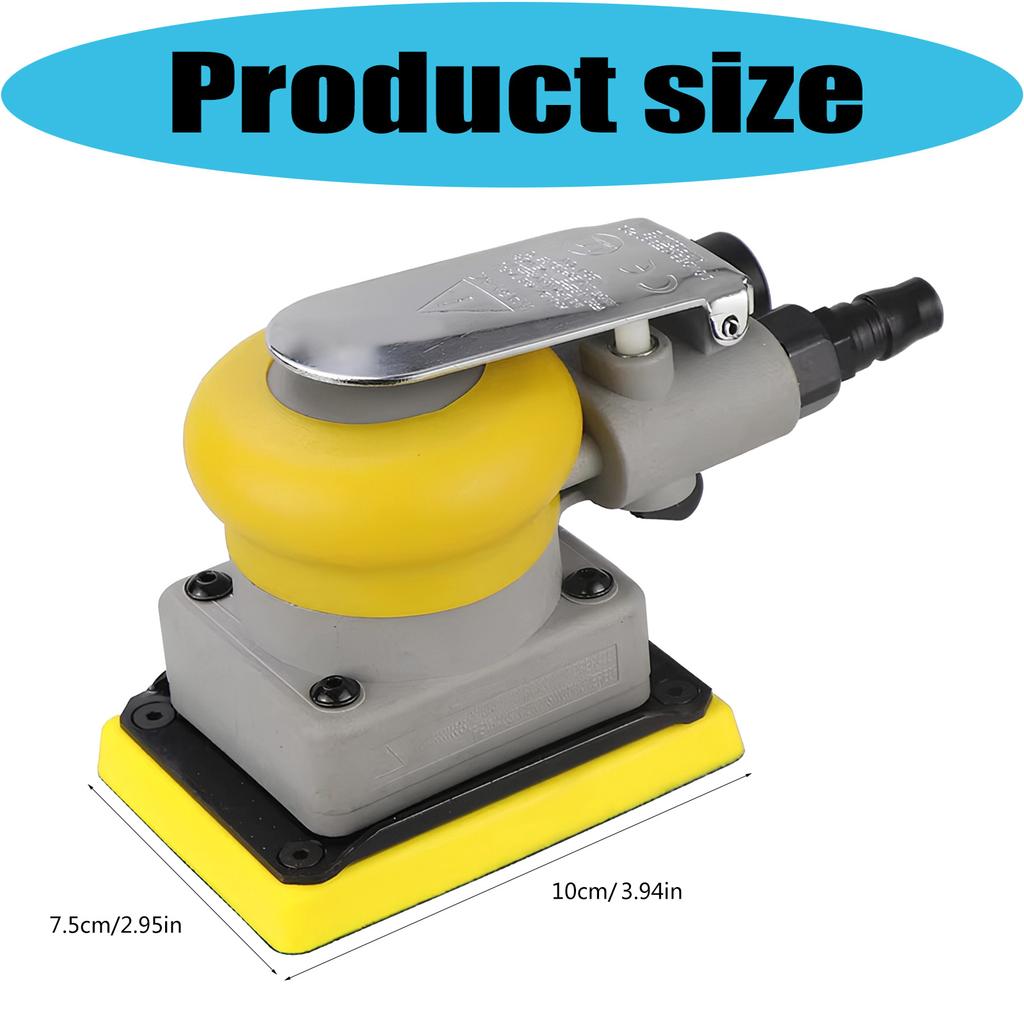 Industrial 75x100mm Square Air Sander Polishing Tool With Ergonomic Handle For Smooth Polishing Work Auto Repair