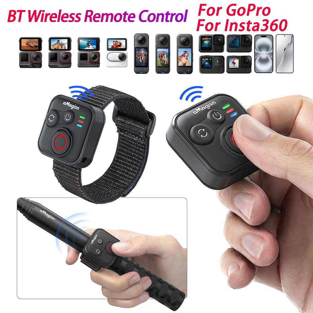 BT Wireless Remote Control with Wrist Strap Smart Wireless Remote Control Camera Controller for Insta360 X5 X4 Ace Pro 2 Ace Pro