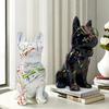 Premium Marble Glasses Dog Ornaments Living Room Wine Cabinet Resin Craft Sample Fine Room Plush Decoration Decoration