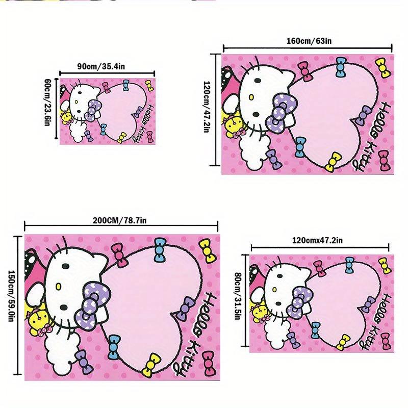 1pc Sanrio Hello Kitty Mermaid Printed Office Carpet Rectangle Rug Under The Table,Perfect Room Decor for Living Room, Bedroom, Kitchen, Non-slip Floo