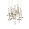 Italian PENTA Designer Pendant Light for Dining and Bars - Art Glass and Bamboo