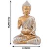 Meditating Sitting Buddha Statue Showpiece Idol Home Decor Living Room Gifts Decorative Showpiece - 27 Cm  (Resin, Copper)
