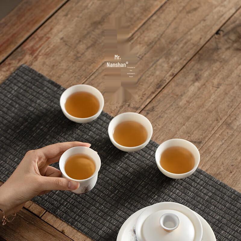 Nanshan Xiansheng Ceramic Gongfu Tea Set (9-Piece) - Sea Waves & Cliffs
