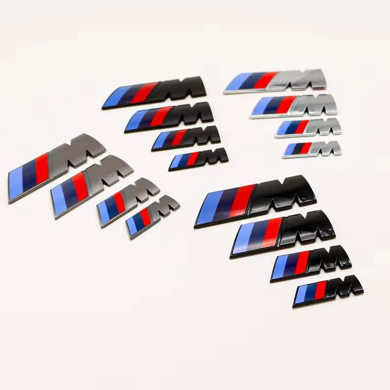 For BMW CBMW M Performance 3D Emblem ABS Glossy Black Front Grille & Rear Trunk Badge Sticker for M3 M5 X3 X5 Models Car Styling Upgrade