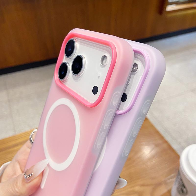 Luxury 2 in1 Candy Magnetic Wireless Charging Case for IPhone 17 Air 12 13 14 15 16 Pro Max TPU+PC Shockproof Bumper Cover