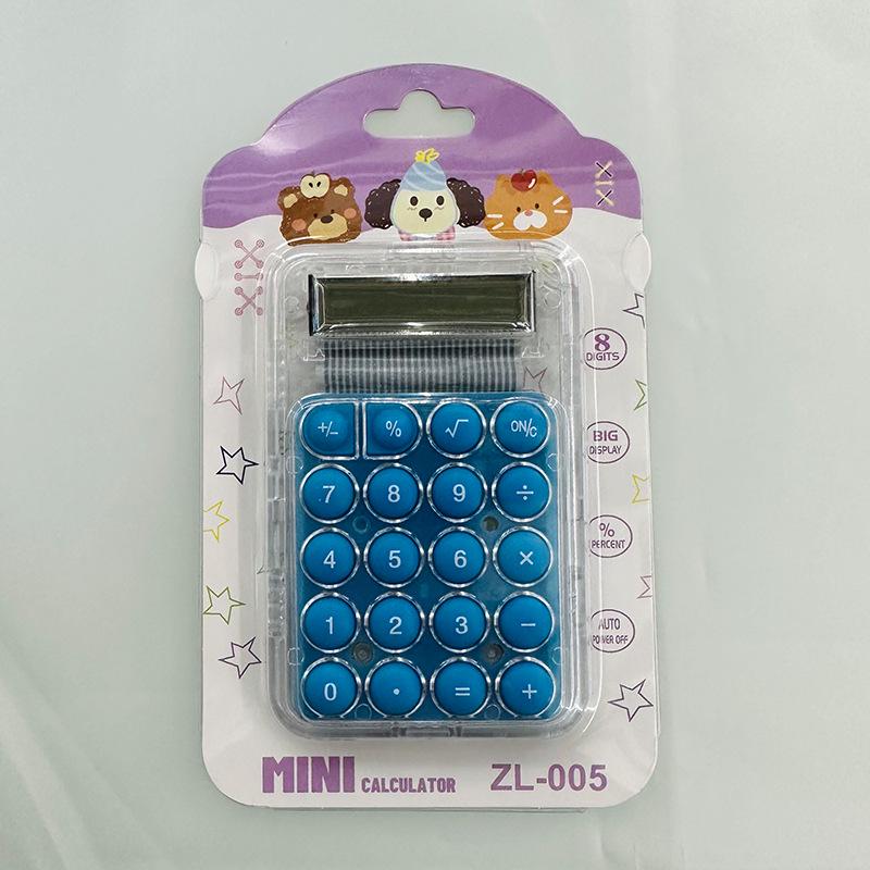 Adorable Mini Transparent Calculator - Handheld, Portable, Candy-Colored Student Gift