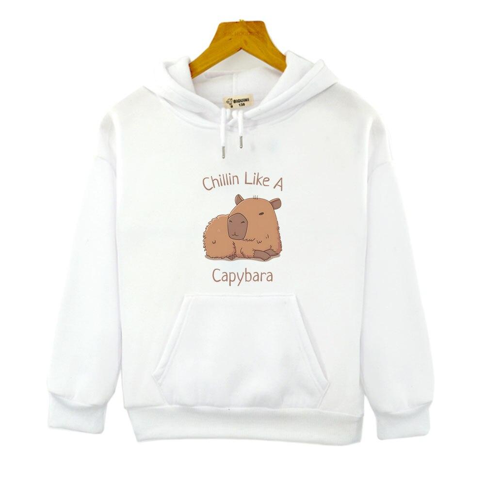 Capybara Hoodies Chilin Like A Sweatshirts Kids Long Sleeves Tops Children Pullover Girl Clothing Y2k Clothes Baby Boy Clothes