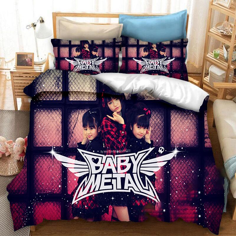3d Printing BABYMETAL Rock Band 3pcs Bedding Set Boys Girls Twin Queen Size Duvet Cover Pillowcase Bed Kids Adult Home Textiles