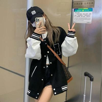 Herbst Winter Mode Bomber Jacken für Frauen Streetwear Baseball Uniform Übergroßen Mantel Jacken und Mäntel Lose Student