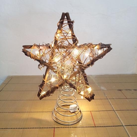 Christmas Tree Topper Star with Light Simple Installation Luminous Hollow Star Tree Topper Christmas Tree Decoration