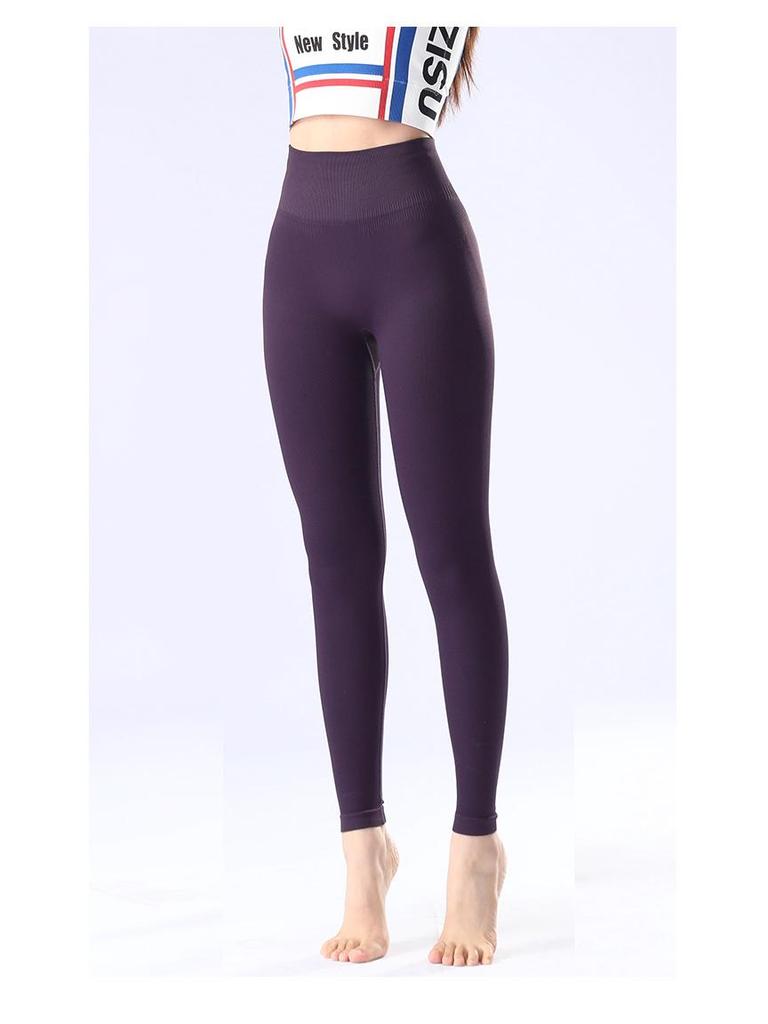 Korean Style Nude Feel Yoga Pants Women's High Waist Butt-Lifting Fitness Base Layer