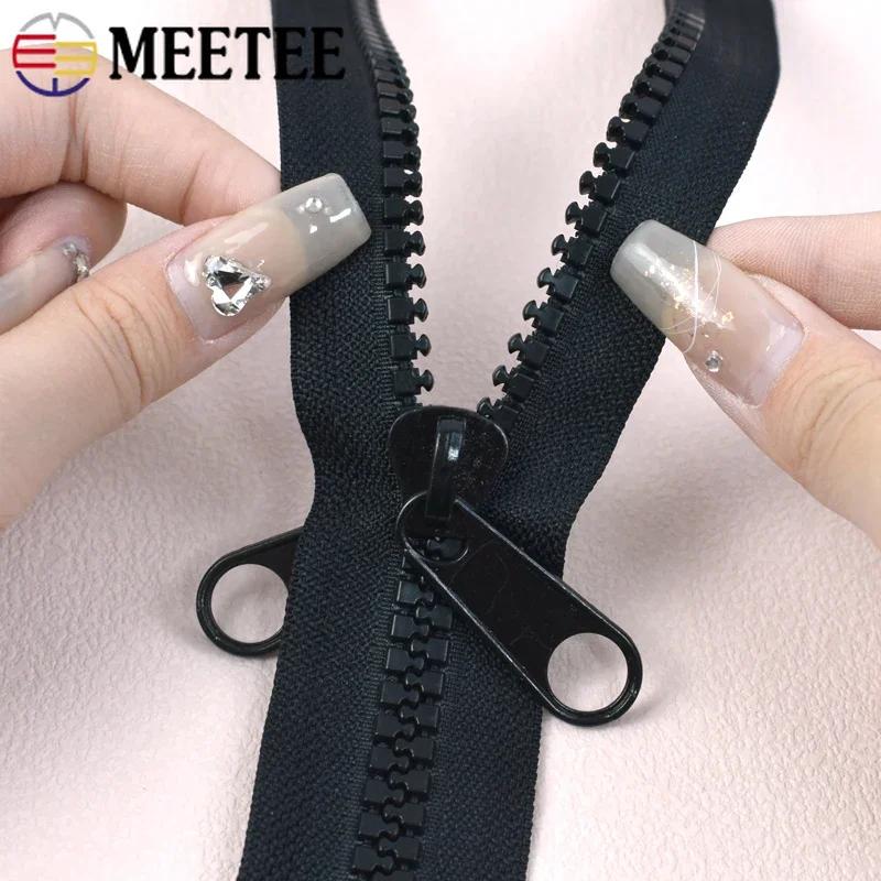 1-5Meters Meetee 10# Open-end Resin Zippers Double Side Slider Zipper for Tent Bag Jacket Luggage DIY Sewing Material Accessory
