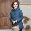 New Loose Hooded Down Jacket Female Short Buckle Middle-aged and Elderly Mothers Fashion Embroidery Winter Coat.