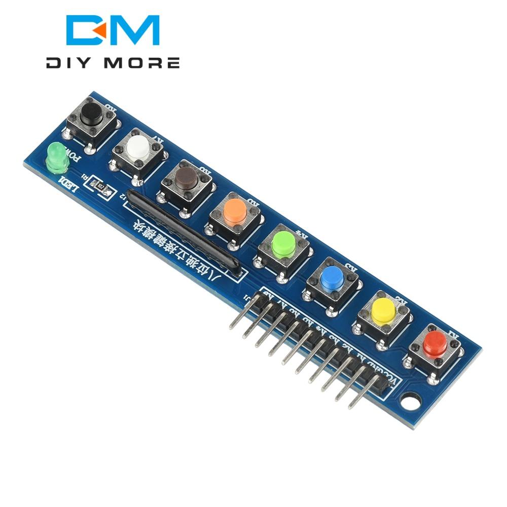 8 Independent Key Button Touch Button Module 3.3-5V with LED Indicator Keyboard Module for Arduino ARM Raspberry Pi