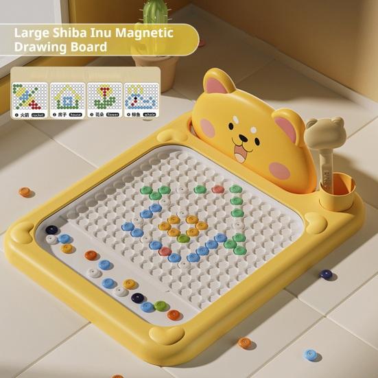 Tablă de Desen Magnetică cu Lovituri Design Urs Joc Interactiv cu Stilou cu Margele Model Schiță Tablă Portabilă Kit de Artă pentru Călătorii