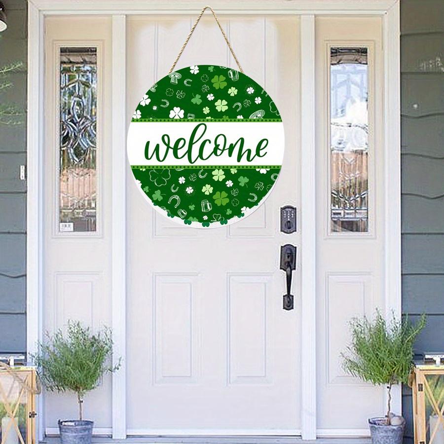2D Flat 20cm Happy St.patrick's Day Welcome Sign Wooden Wall Hanging Decor - Car Balloon Universal Holiday Wooden Pendant, Home Decoration, Welcome