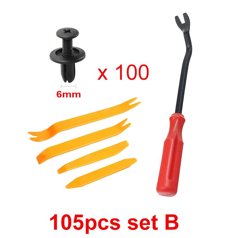 Car Fastener Clips Set Fender Rivet Clips Kit 6mm/8mm Auto Body Bumper Door Trim Panel Push Retainer Plastic Pin Rivet Repair