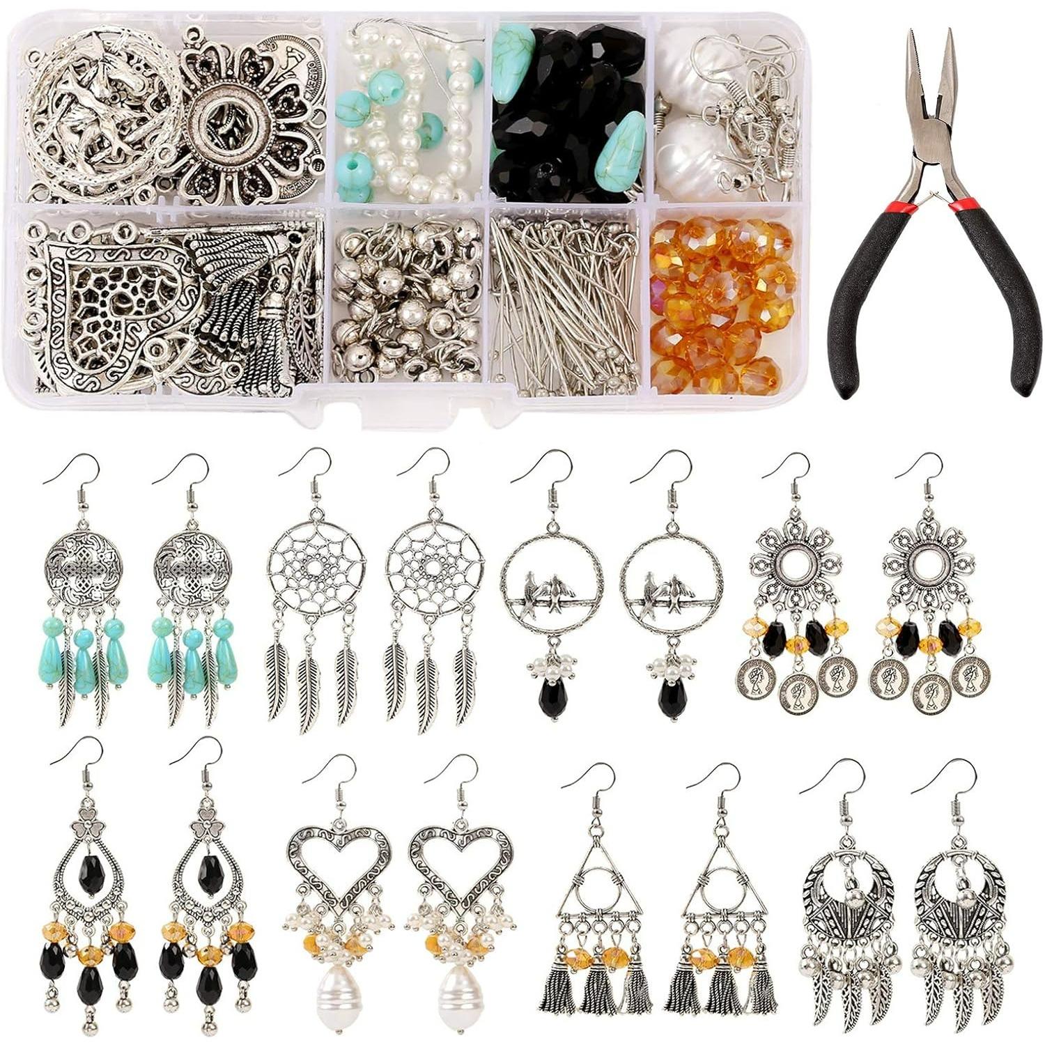Accesorios para Manualidades de Joyería,Conjunto de Fabricación de Joyas,Kit de Joyería de Bricolaje,Kit de Fabricación de Joyas,Kit de Fabricación S