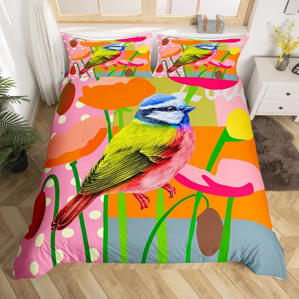 Boho Mandala Duvet Cover Collection Hummingbird Bedding Collection Microfiber Farmhouse Cute Birds Comforter Cover Queen For Kids Boys Girls