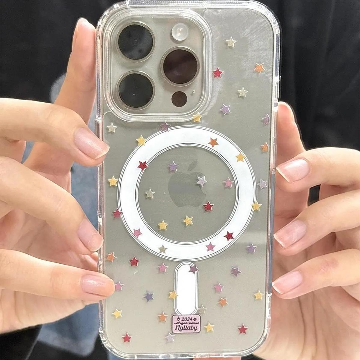 

Magnetic Phone Case Without Borders for Apple 15plus Phone Case, Magnetic Lens All Inclusive, Minimalist New Style for Girls For iPhone 17PROMAX